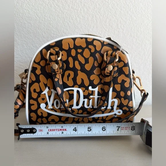 Von Dutch Small Bowling Bag Cheetah Print NWTs - Picture 6 of 8